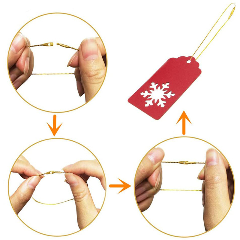 Factory direct 20cm bullet gold and silver wire tag rope Christmas pendant lanyard about 100 in stock_voghion.com