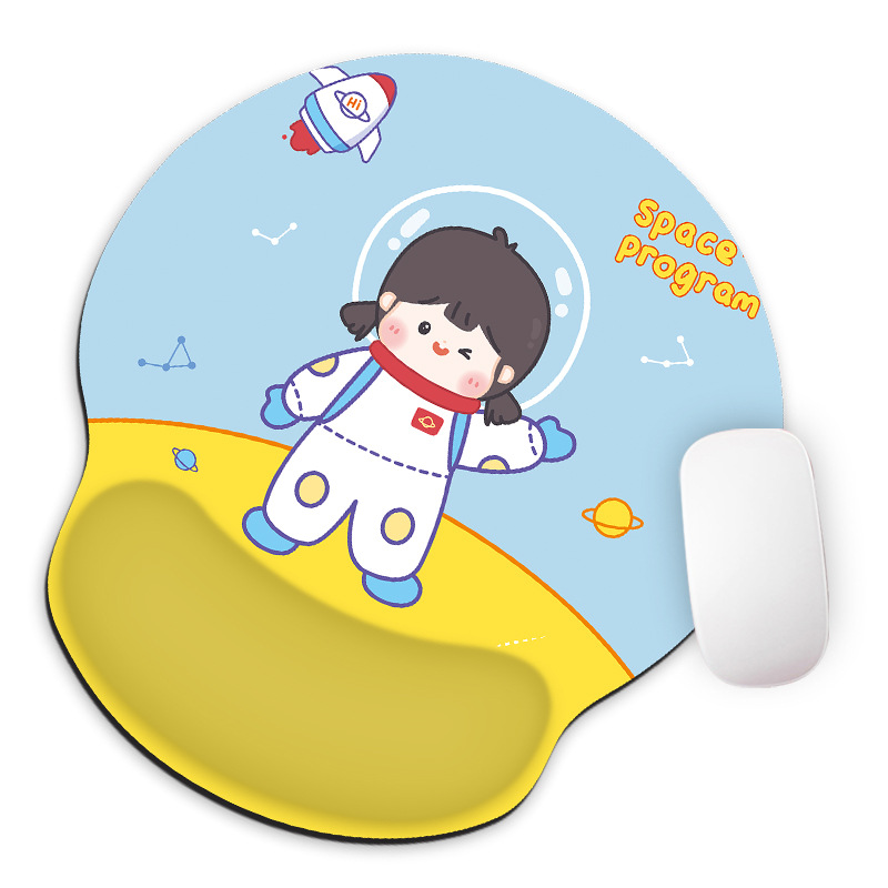 Wrist Silicone Mouse Pad Small Computer Cute Cartoon Wrist Pad Memory Foam Girl's Office Game Pad