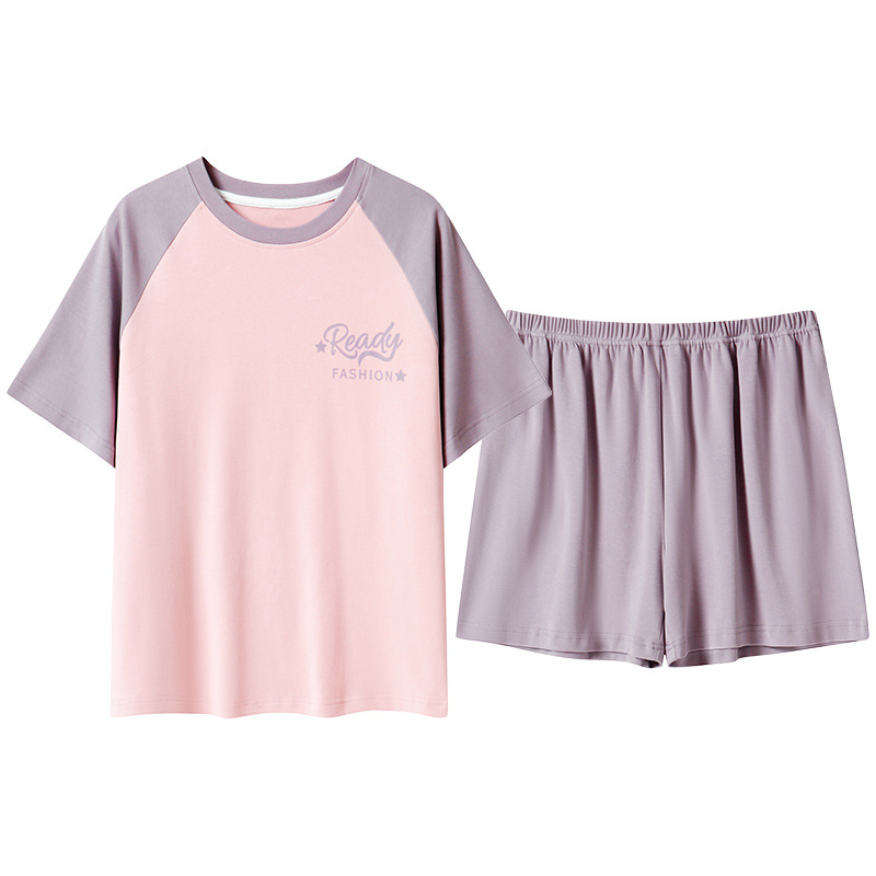 Summer pajamas cotton women Korean short sleeve shorts cotton suit women summer little ladies plus size home clothes wholesale