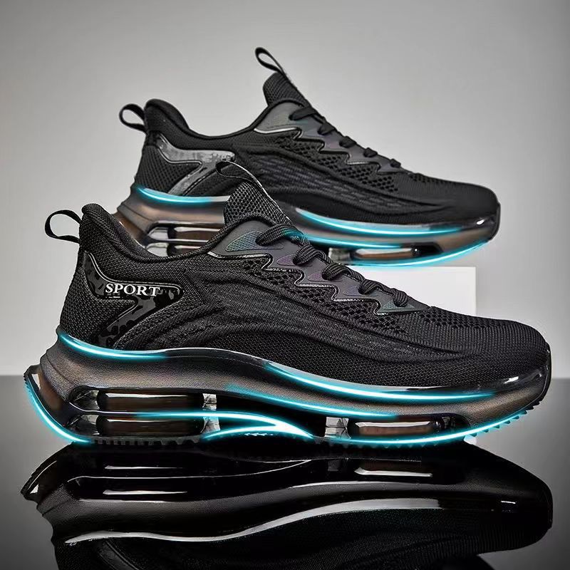 Spring and Summer Student platform shoes hollow breathable Men's shoes 2023 new leisure sports running net shoes dad shoes