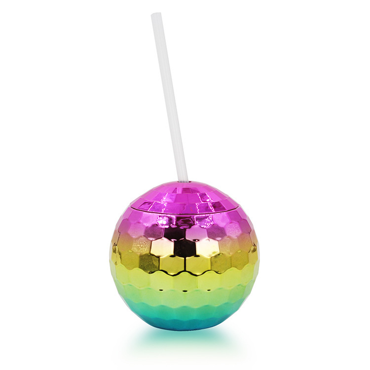 Пластиковый стакан для воды discoball стакан для воды флеш-шар гальванизированный шарик чашка кружка для девочек соломка бокал для вина Amazon