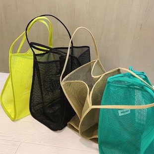 Bag women's new shoulder bag ins Internet Celebrity All-match mesh bag beach bag fashion trendy large capacity shopping bag