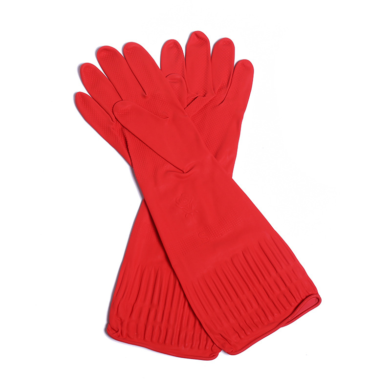 Factory supply 38cm household latex gloves kitchen cleaning latex gloves wholesale supply latex gloves