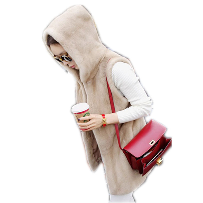2024 autumn and winter New style faux Rex rabbit fur faux fur hooded women's vest with cotton warm fur vest one-piece delivery