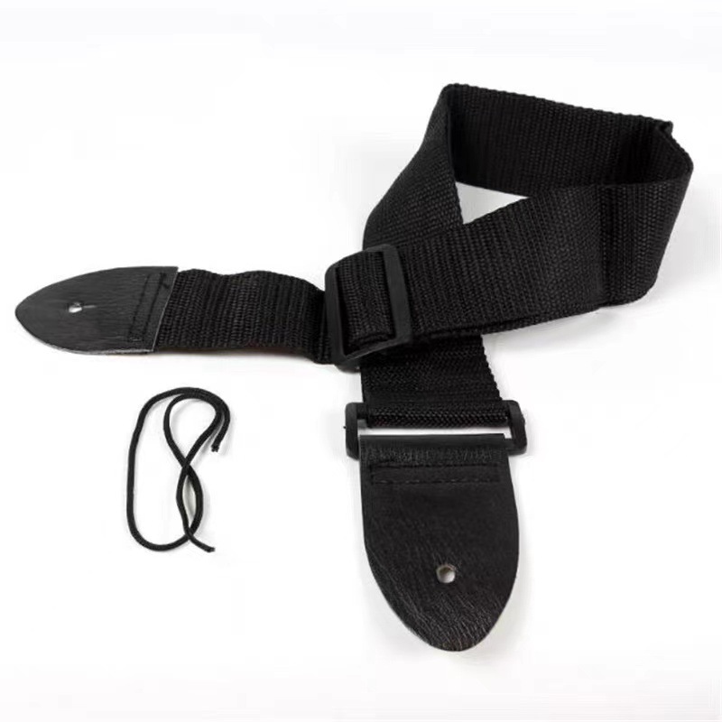 Factory Direct sale folk guitar strap universal strap wooden guitar shoulder strap plain black
