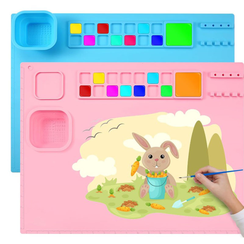 Hot Selling Silicone Painting Mat Children's Painting Art Mat Washable Color Pad Multi-function Graffiti Oil Painting Pad