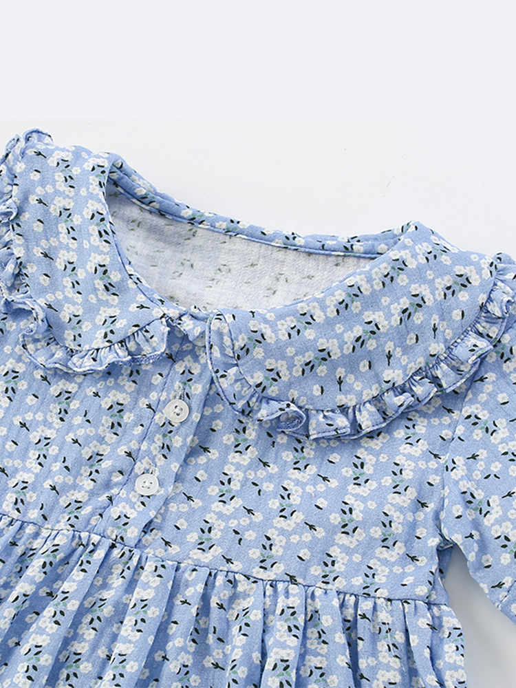 In stock malwee girls' dress summer new European and American children's casual round neck short sleeve children's dress