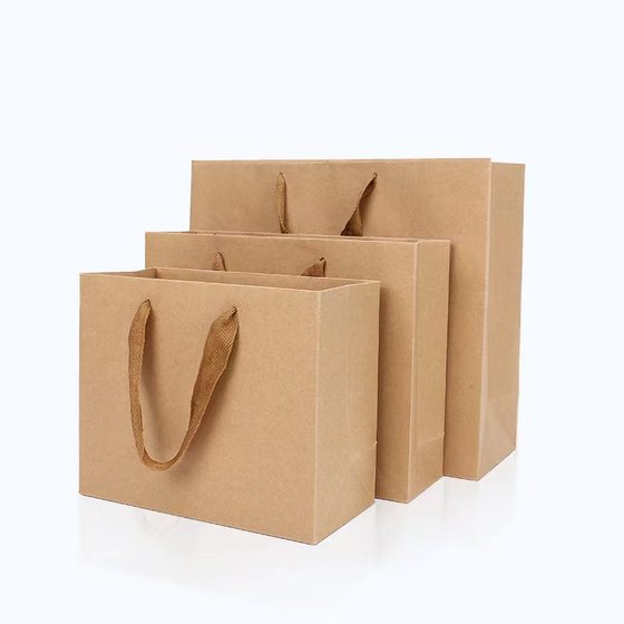 Thickened spot clothing Kraft paper bag milk tea handbag take-out packing bag gift packaging bag logo wholesale