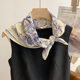 Artistic Fresh Style Floral Fashion Cotton and Linen Scarf Women's Winter Warm Neck Decorative Scarf Professional Shawl Square Scarf