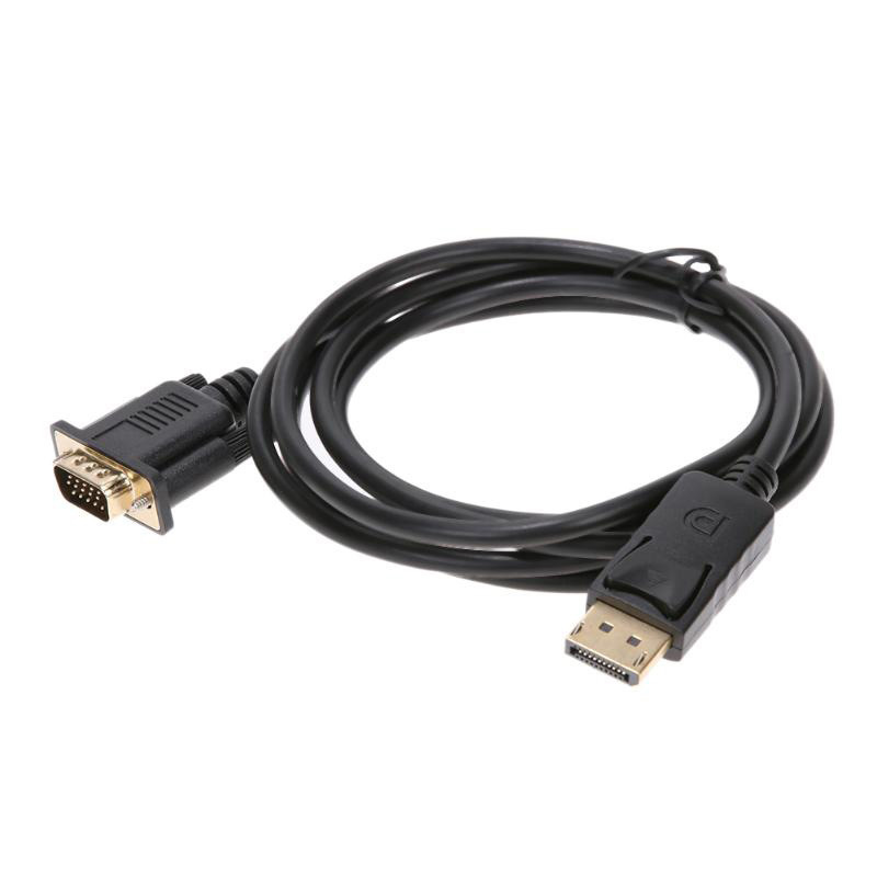 Factory spot large dp to vga line 1.8 meters connection line gold plated displayport adapter dp to vga