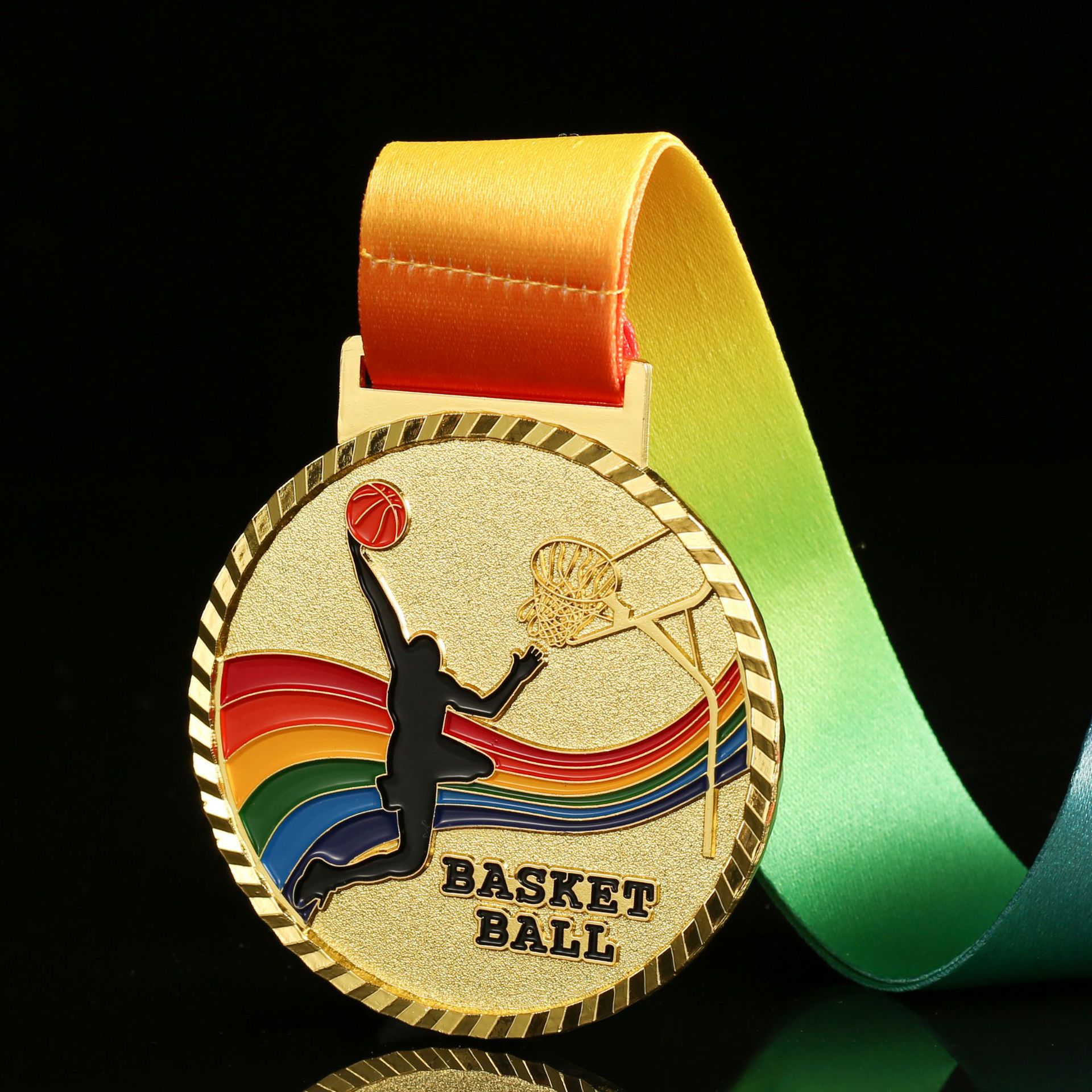 Metal Medal Customized Marathon Running Pulley Basketball Badminton Medal Customized Summer Camp Memorial Listing
