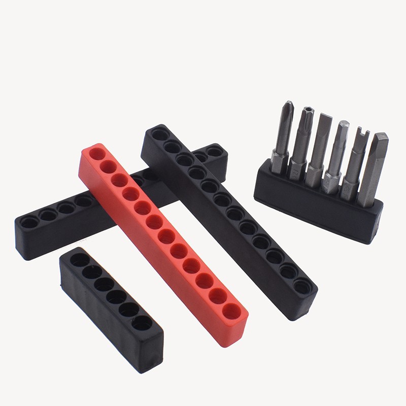 Batch head storage strip soft rubber soft seat 6.35mm wind batch nozzle hexagonal handle storage box 6 holes 10 holes 12 holes storage seat
