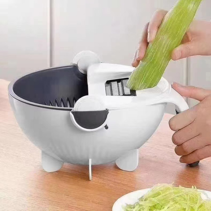 Vegetable Cutter Household Creative Hand Guard Scraper Double-Layer Kitchen Grater New Drain Basket Vegetable Cutter