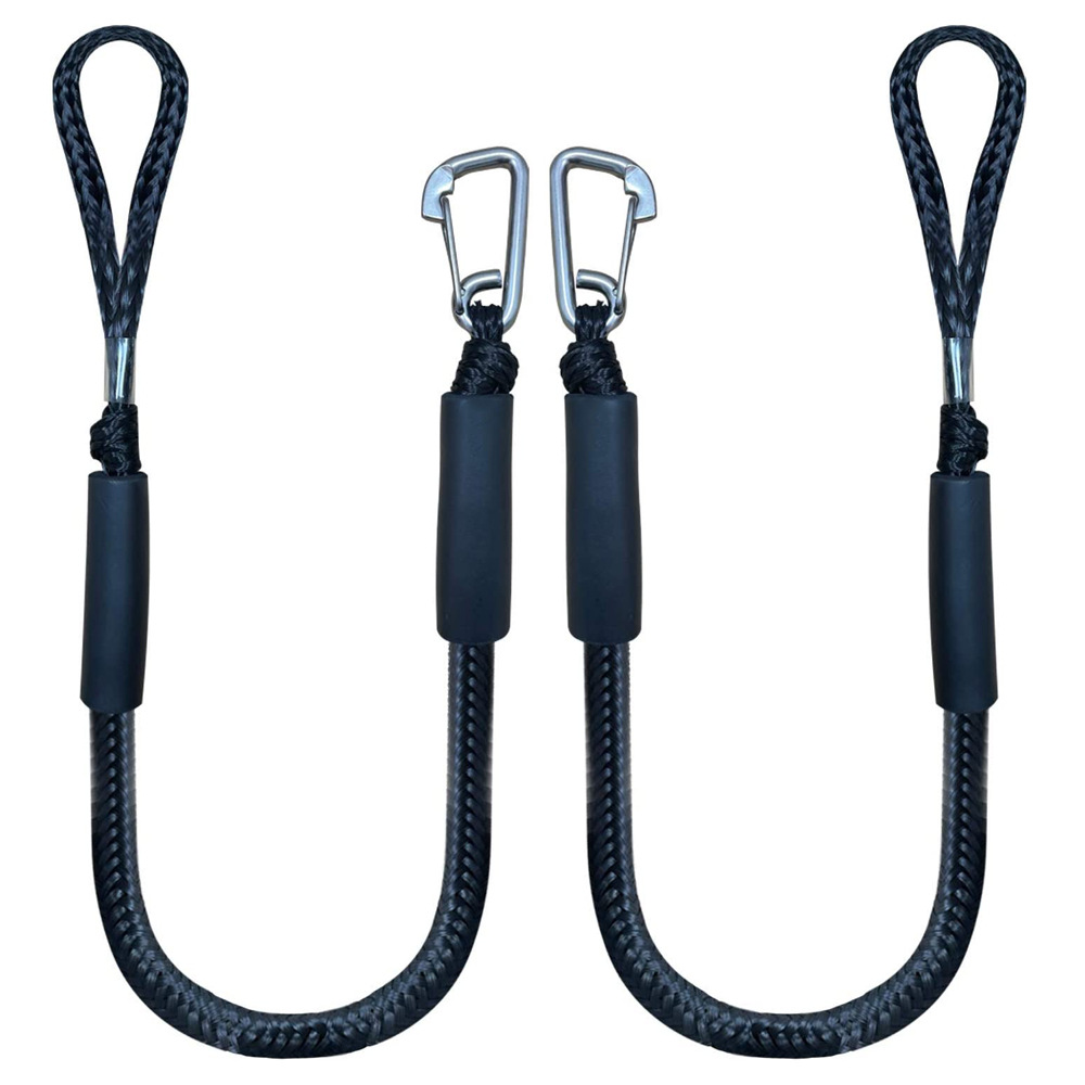Dock rope boat rope stainless steel clip accessories boat PWC built-in buffer kayak mooring cable polyethylene rope
