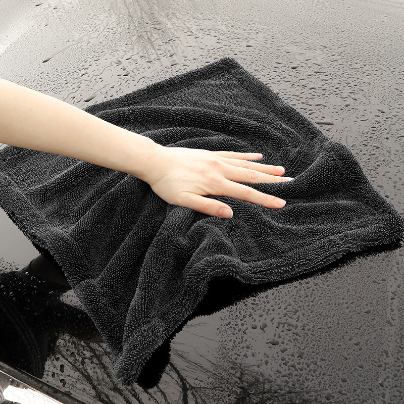 Twisted double-layer braid cloth car wash towel fine fiber cloth absorbent car cleaning cloth fiber towel