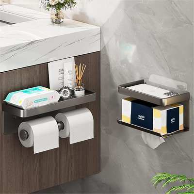 Toilet Tissue Box Wall-mounted Toilet Paper Rack Bathroom Punch-free Toilet Paper Holder Roll Paper Toilet Paper Storage Rack