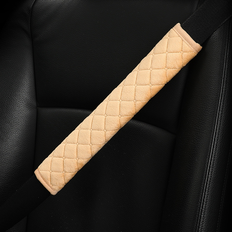 Factory wholesale car supplies interior lengthened soft crystal short velvet car seat belt shoulder protective cover pair