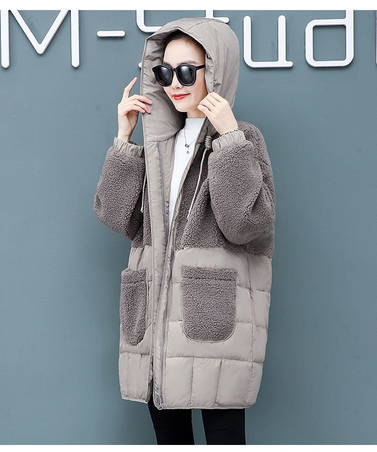 2023 nuovo inverno ispessito di media lunghezza stile coreano ampio taglie forti giacca imbottita in cotone con cuciture alla moda giacca imbottita in cotone di lana di agnello_voghion.com