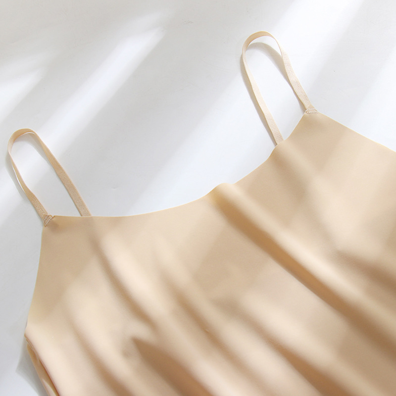 Summer Thin Ice Silk Seamless Beautiful Back Sling Simple Base One-piece Underwear Women's Slim-fit Slimming Korean Style Small Vest
