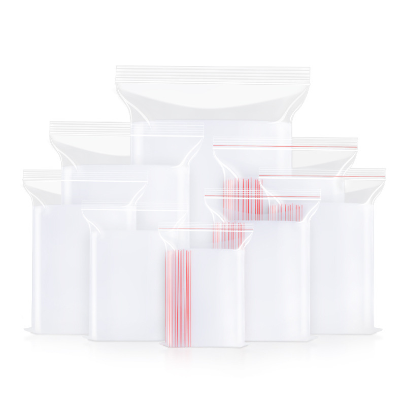 Transparent PE Sealed Bag Super Thick Pocket Extra Large Storage Self-sealing Bag small size 6 Silk Printing Plastic Bag Logo