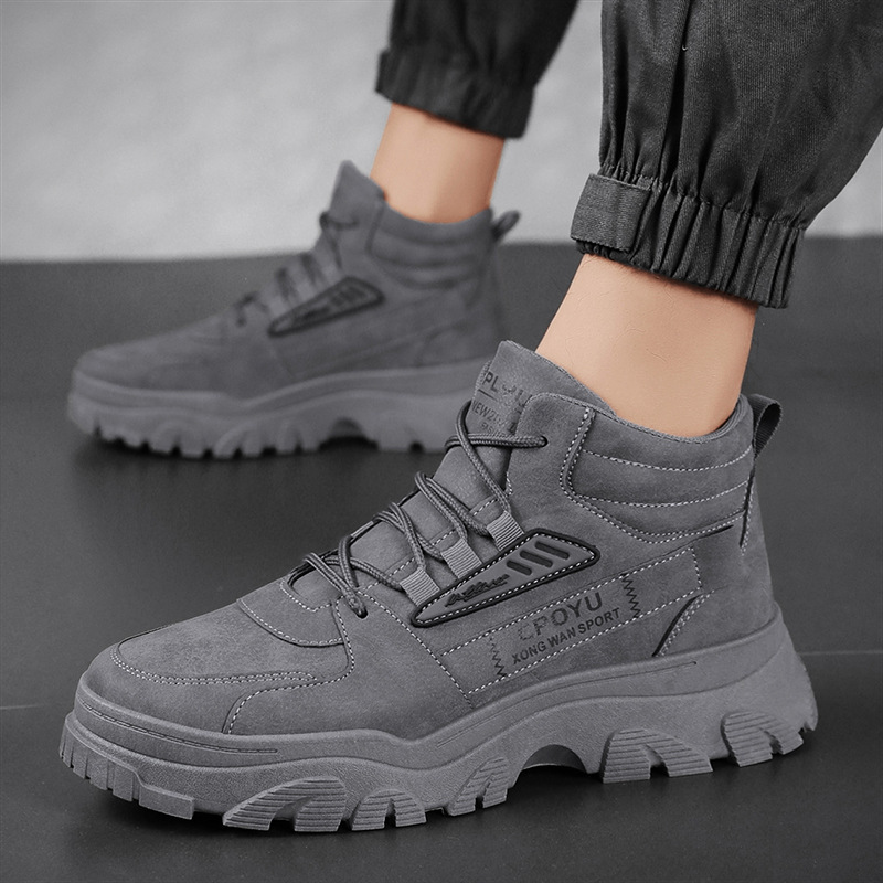 Martin Boots Men's Autumn New Model High-Top Waterproof Desert Work Shoes Thick Sole British Retro Men's Sports Trendy Shoes