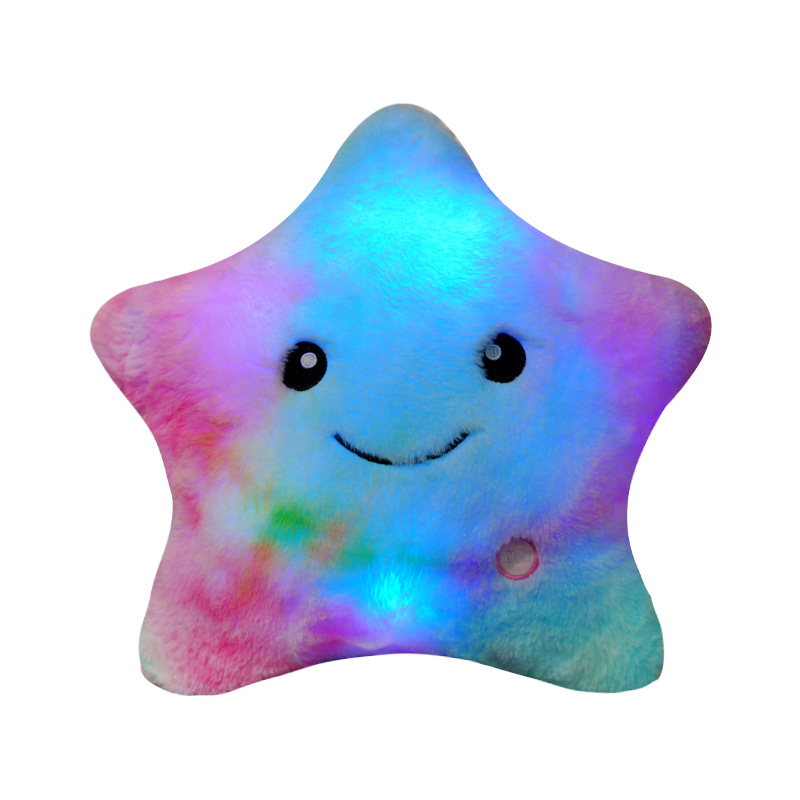 Cross-border Amazon AliExpress LED luminous toy five-pointed star love bear paw pillow birthday gift for women