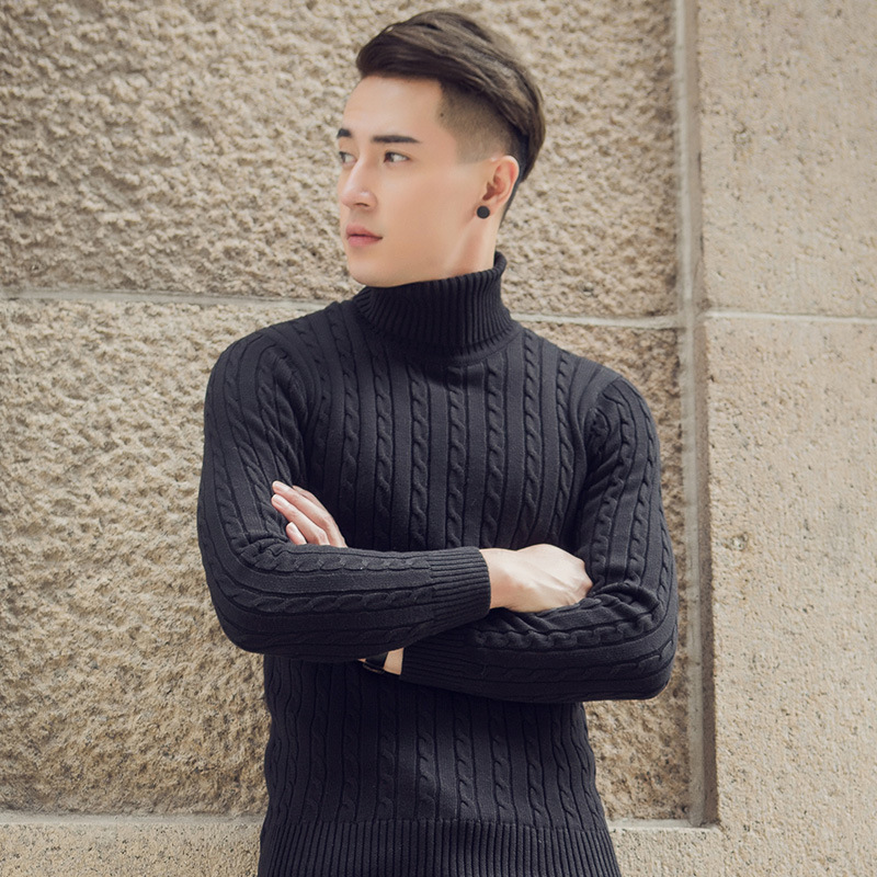 Autumn and winter sweater turtleneck sweater men's Korean-style trendy men's cotton fleece-lined thickened sweater sweater autumn clothes