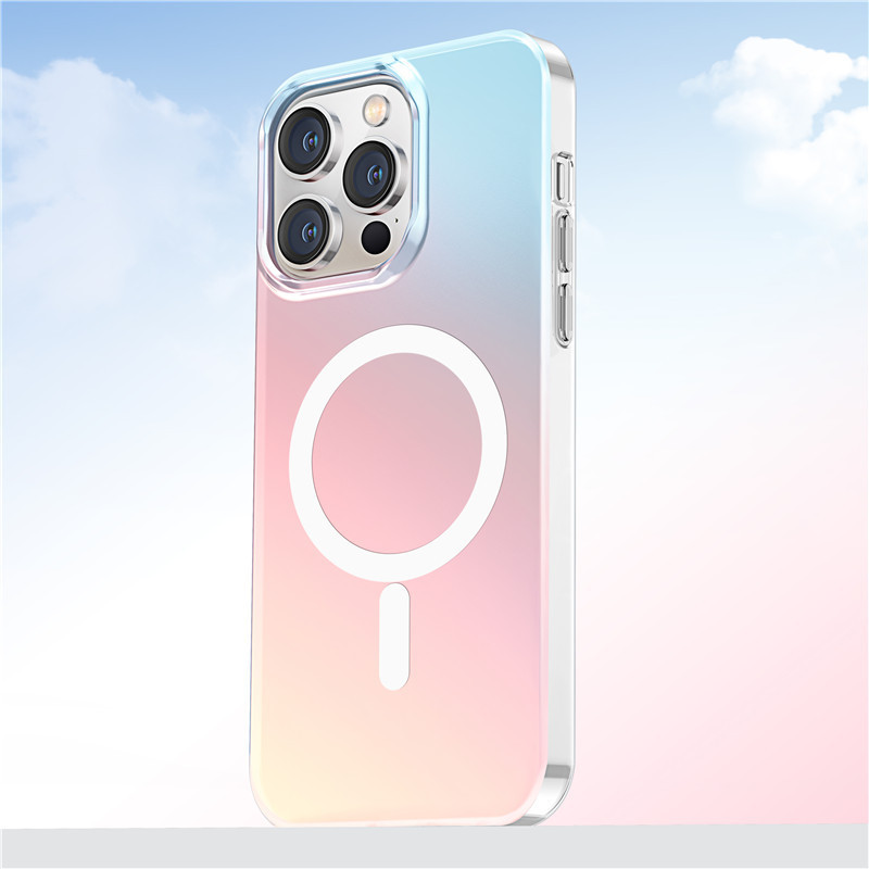 For Apple 15 magnetic mobile phone case Magsafe laser iphone14 frosted 13 chameleon 16Pro wholesale