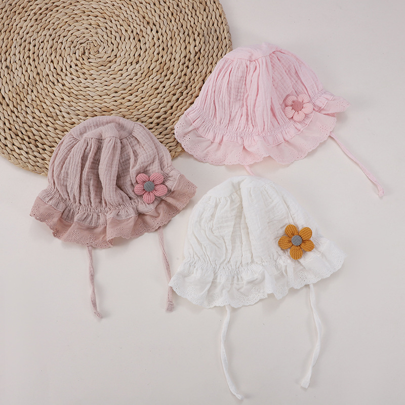Baby Hat Children Baby Spring and Autumn Thin Girl Newborn Children Summer Pure Cotton Princess Sun-shading Palace Hat Fetal Hat