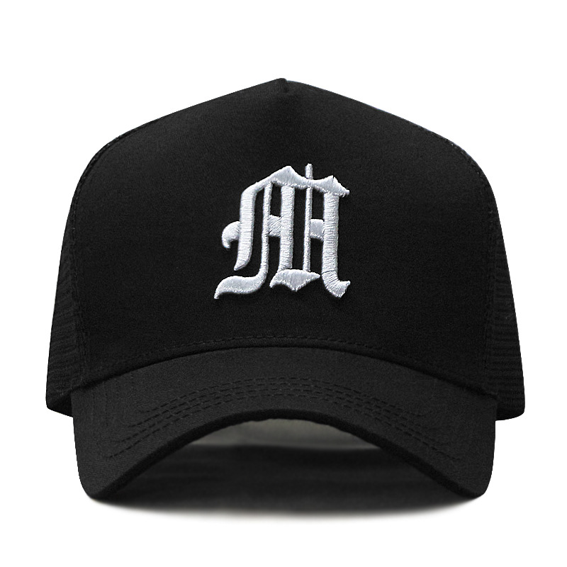 Factory Direct hat men's summer high-top baseball cap embroidered big head circumference breathable sun-proof peaked mesh cap wholesale