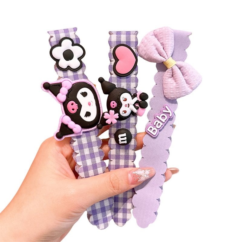 Children's Kulomi Broken Hair Artifact Girl's 2024 New Style Hair Band Little Girl's Bangs Velcro Hairband Headwear