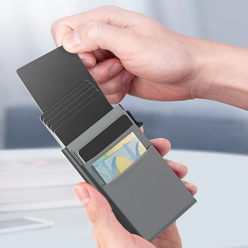 2023 инновационный дизайн мужской алюминиевый сплав RFID боковая коробка для карт Чехол для карт металлический держатель для банковской карты Amazon взрывы