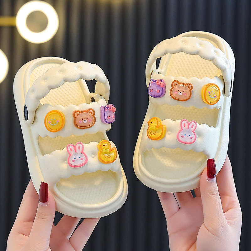 Children's sandals girls' summer 2024 new boys' and girls' baby kids' Princess soft bottom beach non-slip bath