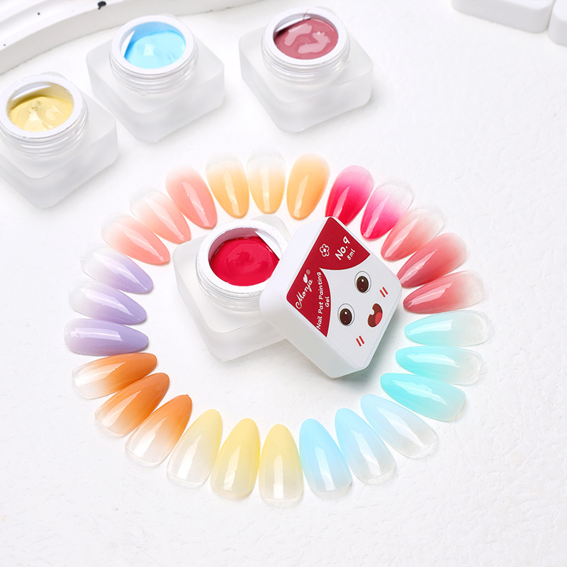 Net red nail art 2024 new semi-solid pat glue wash-free high saturated cream painting gradient nail glue wholesale