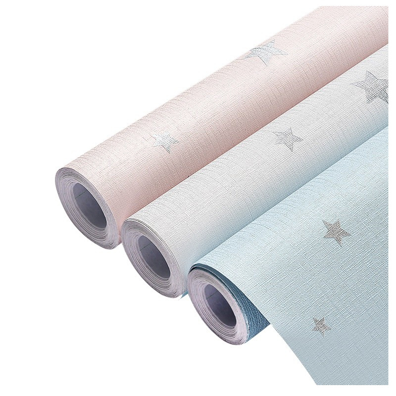 Macaron Self-adhesive Wallpaper Bedroom Warm Wall Star Decoration Dormitory Sticker Waterproof Moisture-proof Background Wall Wallpaper
