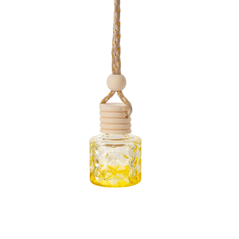 Five-line cover colorful round diamond pineapple empty bottle 8ML perfume aromatherapy essential oil Car pendant Wang Cong indoor aromatherapy bottle