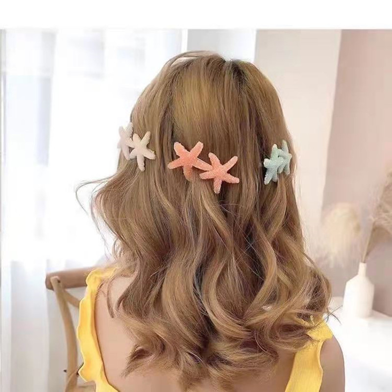 Hairpin Female Korean ins Candy Color Starfish Back Head Hairpin Girl Side Clip Bangs Card Top Clip Headwear Clip