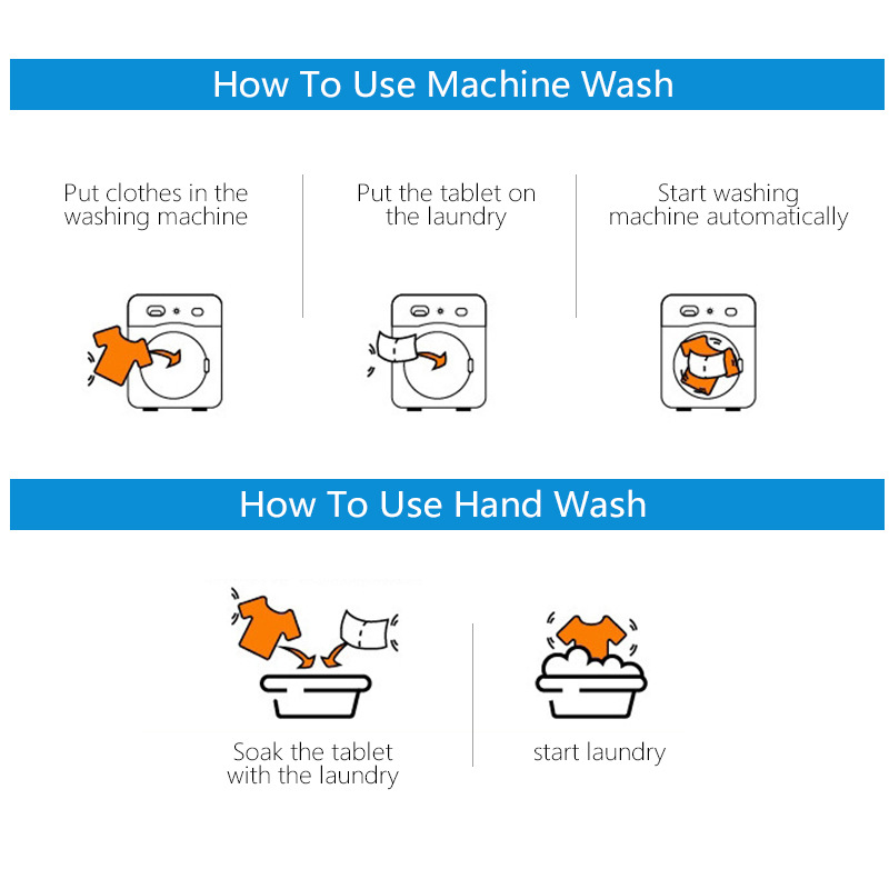 Cross-border Bubble Paper Laundry tablet 60 Pieces Laundry tablet Concentrated Deep Cleaning Color Care Fragrance Paper