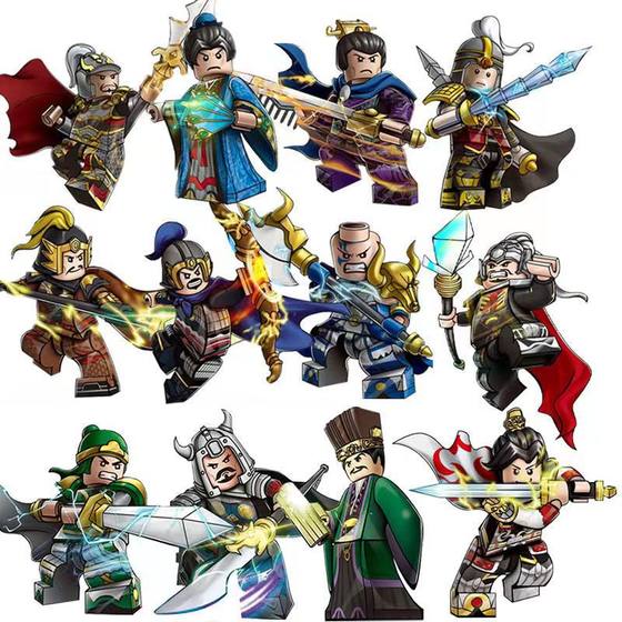 Diku Three Kingdoms Little Xia Series Zhao Yun Guan Yu Zhang Fei Lu Bu Military Generals Soldiers Children's Assembled Building Blocks Toys