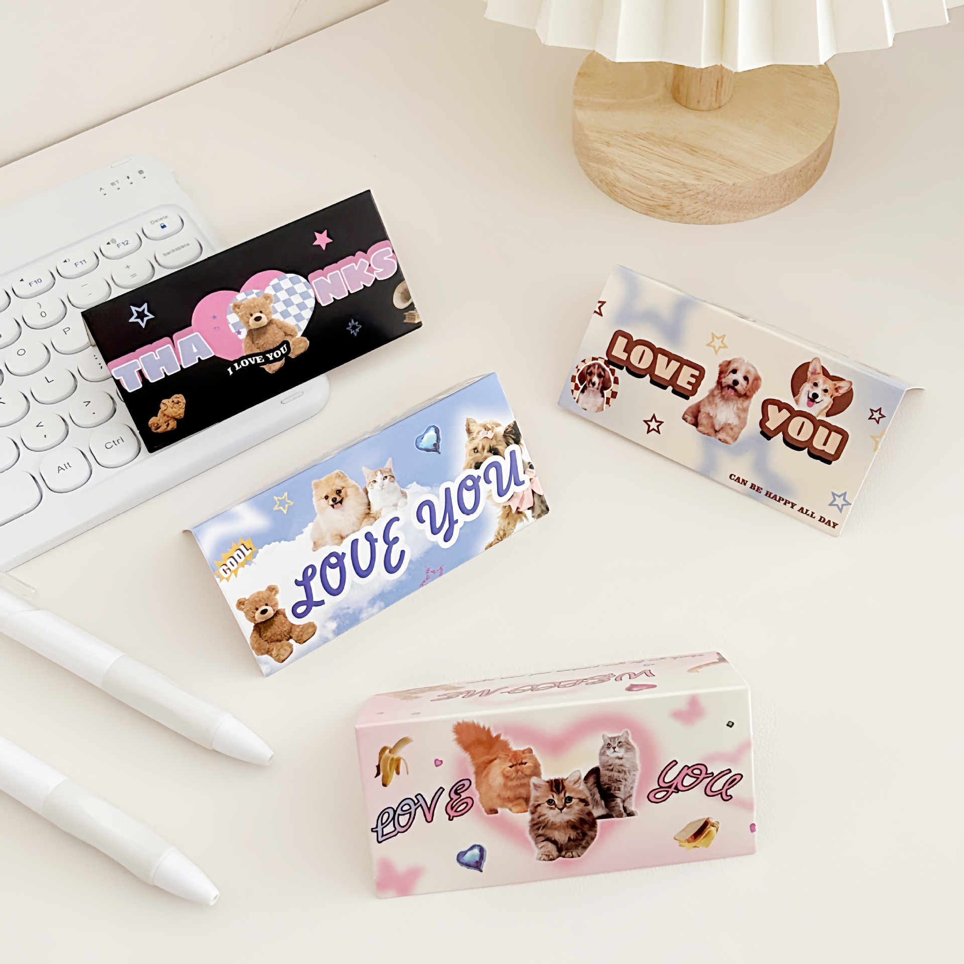 Original American Cartoon Bear Card Head Cardboard Card Back Protection Card Packaging Gift Bag