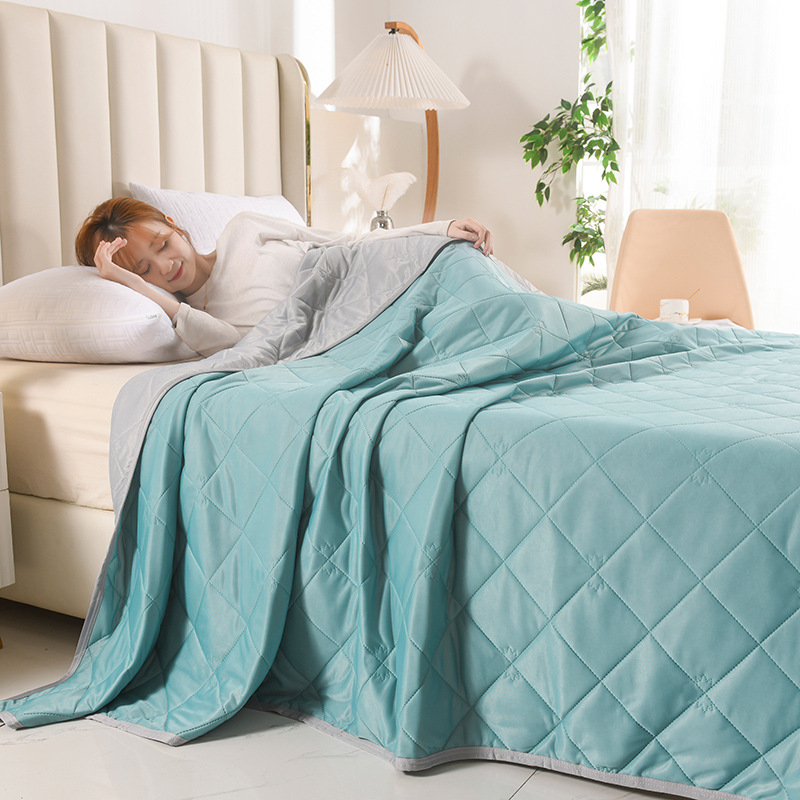 Wormwood summer cool quilt Ice spring cool feeling silk summer quilt summer cool quilt solid color summer thin quilt gift live broadcast