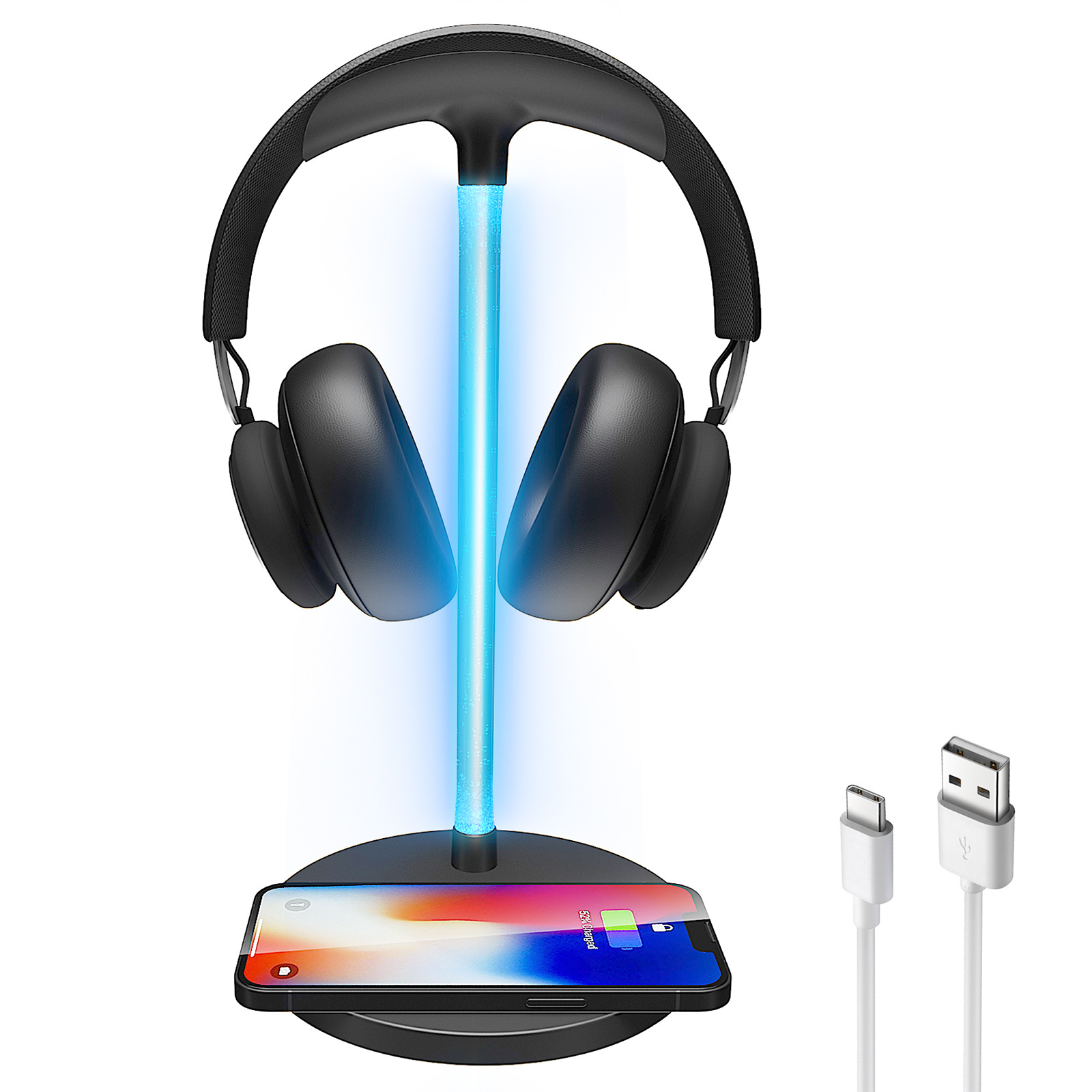 15W two-in-one wireless charger headset storage bracket multifunctional desktop mobile phone wireless charging base