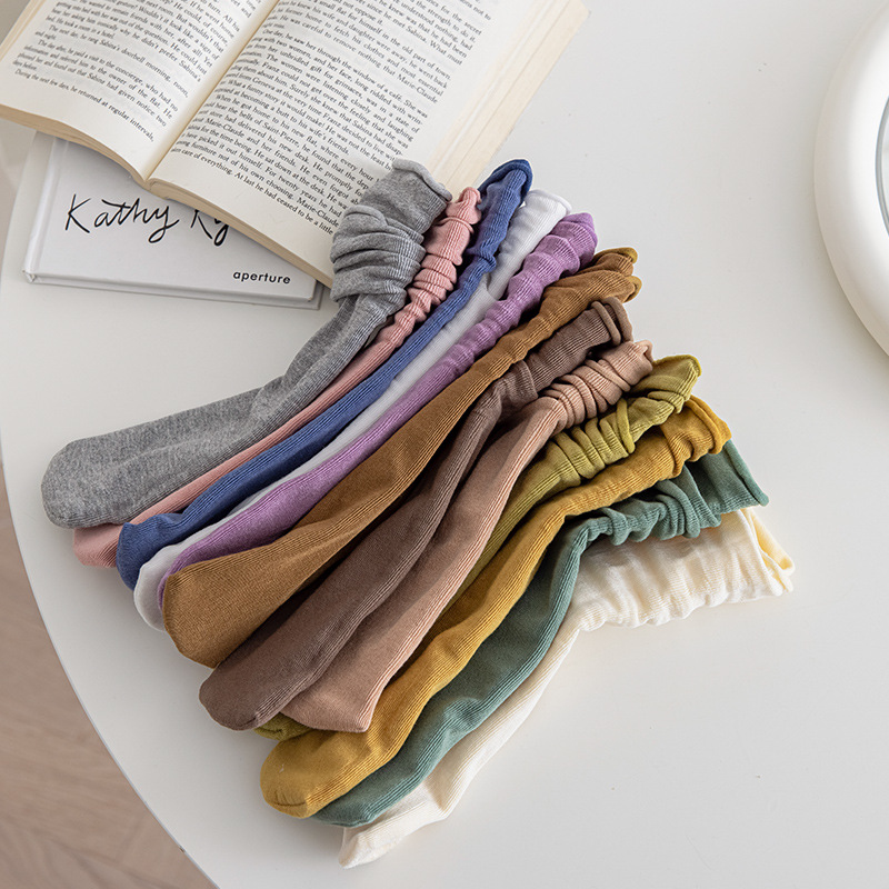 Oxygen Cotton Stacked Socks Pure Cotton Colorful Breathable Curl Women's Socks Korean Style Japanese Style Trendy Mid-Size Socks Zhuji Socks