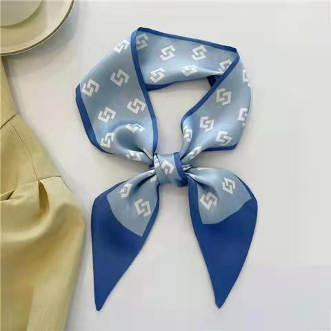 Show White avocado green ~ series small silk scarf chao gentle wind long small ribbon ins ribbon hair band scarf women