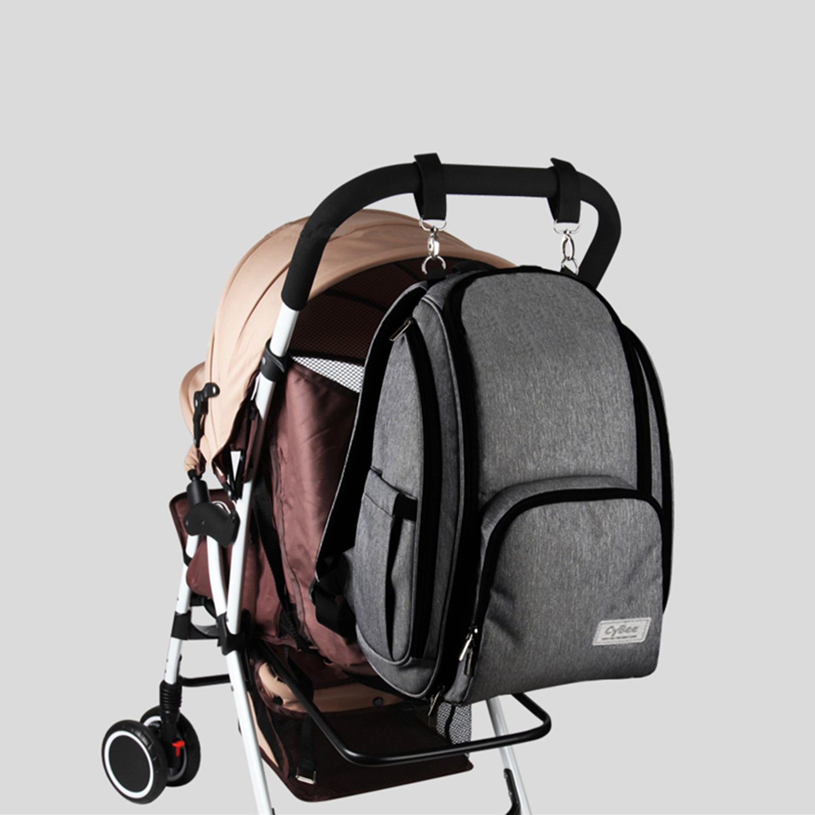 High-grade Waterproof Outdoor Mummy Bag Multi-function Large Capacity Double Zipper Full Opening Mother and Child Backpack Diaper Bag