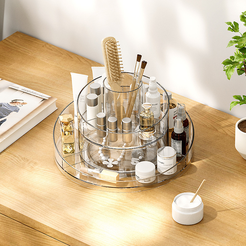 Rotating Makeup Brush Storage Tank Combiner Desktop Eyebrow Pen Eye Shadow Bucket Cosmetic Lipstick Pen Tank Dressing Table Storage Box
