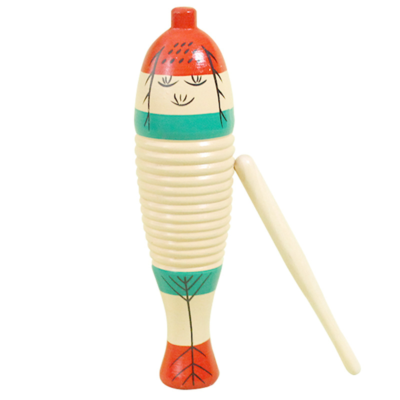 Wooden Crafts children's fish frog whistle children's percussion instrument toys kindergarten early education toys wholesale