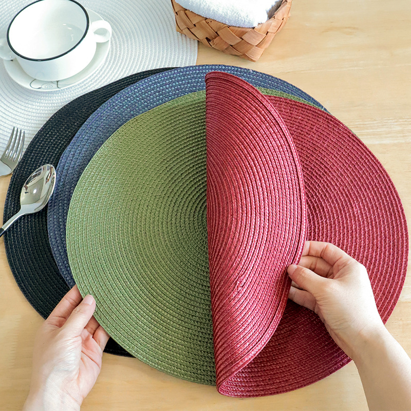 Cross-border supply pp placemats in stock for sale plain heat insulation mats