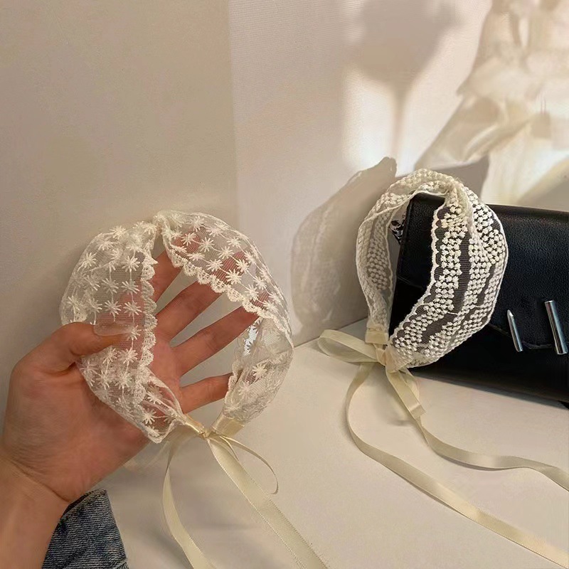 Lace Hair Band Fairy Mori Style Super Fairy Ribbon Hair Band Women's Tie Hair Weaving Headwear Ribbon Headband Women's Hair Accessories