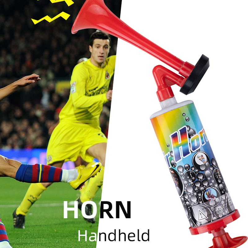 World Cup fans cheer horn football match party horn hand push come on small horn
